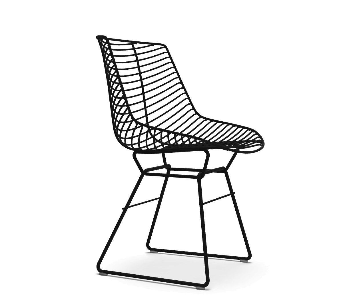 Schwarzer Flow Filo Stuhl von MDF Italia mit Kufengestell für Innen und Außen.